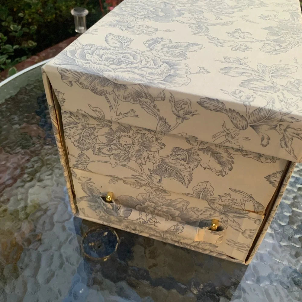 Elegant Floral Storage Box with Tassel